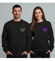 Sevgililer Günü Özel Kombin, 2 Ürün Bisiklet Yaka Sweatshirt (Siyah)