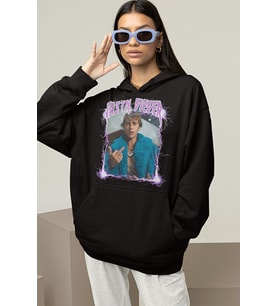 Şarkıcı Justin Bieber Baskılı Unisex Oversize Hoodie
