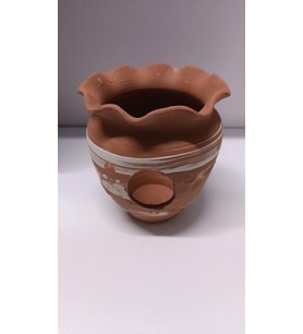 Netx Çömlek Büyük Vatoz Küpü 14x13 Cm Çiçek Desen Akvaryum Dekoru