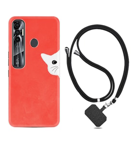 Tecno Spark 6 6 Go 8C 8 Pro 7 7 Pro Kılıf Boyun Askılı Silikon Kedoş 1735