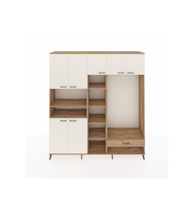 Hyperion Dolap 11 Raflı Tek Çekmeceli 7 Kapaklı 220x44x243 Çam-Aytaşı/Çam