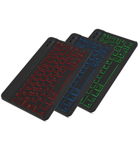 Valkyrie BL30 7 Renk Bluetooth Kablosuz Türkçe Klavye - Android ios Windows Uyumlu - Şarjlı - 10 inç - Multimedia - Ultra İnce Tasarım