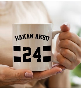 BK Gift Kişiye Özel İsimli Taraftar Beyaz Kupa Bardak-5, Arkadaşa Hediye, Doğum Günü Hediyesi