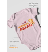 Doğuştan Aslan Kısa Kollu Bebek Body %100 Pamuk
