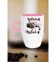 Sevimli Kedi Baskılı Kupa Bardak Porselen Latte Filtre Kahve Fincanı