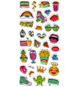 Sticker Kabartmalı Stiker Defter Planlayıcı Etiket (Lde031)-19x9cm - Yaz Summer