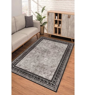 Dijital Kaymaz Taban Yıkanabilir Renkli Salon Halısı Mutfak Halısı Yolluk ND-SD-863 (Gri)