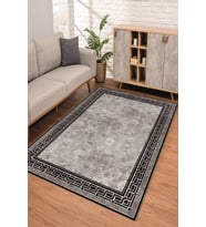 Dijital Kaymaz Taban Yıkanabilir Renkli Salon Halısı Mutfak Halısı Yolluk ND-SD-863 (Gri)