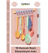 #Organizer Maksimum Düzen Pratik Raylı Depolama 10 Kancalı Raylı Mutfak Banyo Düzenleyici Askı