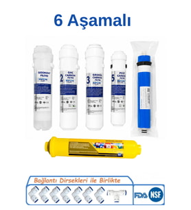 Avon Class 6 Aşamalı Kapalı Kasa Su Arıtma Filtre Seti Vontron Membranlı Sediment, GAC Karbon, Granül Karbon, Post Karbon, RO Membran Filtre Seti