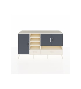Kronos Konsol 8 Raflı 2 Çekmeceli 3 Kapaklı 176x59x99 Aytaşı-Antrasit/Aytaşı