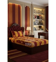Lastikli Çarşaf ve 1 Yastık Kılıfı - SARI KIRMIZI - TARAFTAR - TEK KİŞİLİK