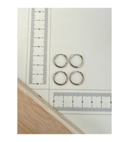 316 L Cerrahi Çelik 1,6mm*12mm Çelik Halka Küpe Gümüş 4 Adet