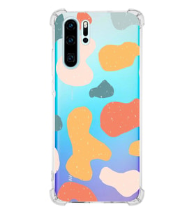Huawei P30 Pro Uyumlu Köşe Korumalı Antişok Kapak Grunge Tasarımlı Şeffaf Kılıf