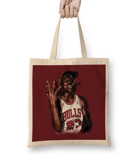 Vintage Michael Jordan Three Peat Bez Çanta Uzun Saplı