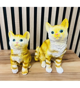 Dekoratif Kedi El Yapımı 2'li Sevgili Sevimli Kedi Polyester