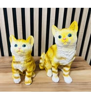 Dekoratif Kedi El Yapımı 2'li Sevgili Sevimli Kedi Polyester