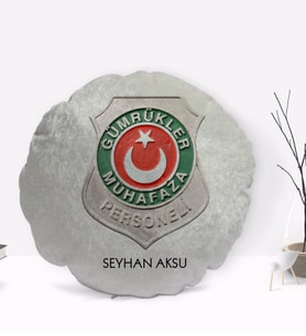 BK Gift Kişiye Özel İsimli Gümrükler Muhafaza Personeli Tasarımlı Dekoratif Kırlent Yastık-1
