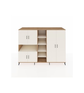 Kronos Dolap 13 Raflı 6 Kapaklı 220x59x163 Çam-Aytaşı