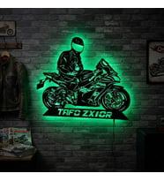 Kişiye veya Fotoğrafa Özel Led Işıklı Ahşap Hediyelik Motosiklet Tabloları, Dekor