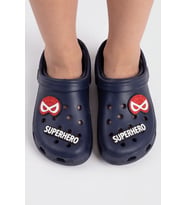 Hero-Clog Macera Serisi - Lacivert Maske Figürlü Erkek Çocuk - Bebek Terlik ve Sandalet: Ultra Hafif, Anatomik İç Tabanlı ve Emniyetli Çocuk Terlik