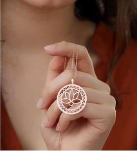 Lotus Yaşam Çiçeği Gümüş Kolye