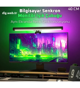 DLG RGB Bilgisayar Senkron Monitör Işık Çubuğu 40 CM Uygulama Kontrollü