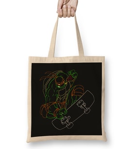 Ninja Turtles Neon 90's Ninja Turtle Michelangelo Bez Çanta Uzun Saplı