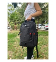 Ergonomik Çok Gözlü Siyah Laptop Sırt Çantası  Orta Boy Su Geçirmez Okul ve Günlük Çanta