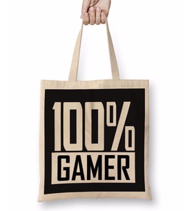 %100 Gamer Atari Oyun Bez Çanta Uzun Saplı