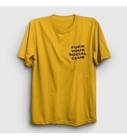 Presmono Unisex Sarı Fuck Your Social Club T-Shirt 401823tt (Sarı)