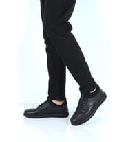 Berenni E842 Siyah Kauçuk %100 Deri Erkek Casual Ayakkabı