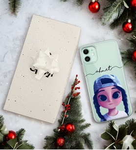 Şapkalı Kız Tasarımlı Kişiye Özel Şeffaf Telefon Kılıfı (Tüm Telefon Modelleri Mevcuttur.) - Hediye Kutulu