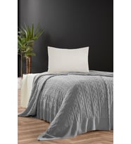 Hera  Triko Yatak Örtüsü Tek Kişilik 180 X 230 Cm (Gri)