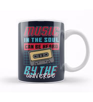 Music In The Soul Can Be Heard By The Universe Cassette Tape Pixel Art Kupa Bardak Porselen