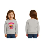 Unisex Labubu Baskılı Çocuk Swaetshirt 3 İplik Şardonlu (Gri)