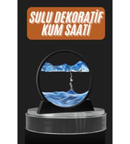 Dekoratif Sulu Kum Saati Ofis Masa Üstü Ev Yuvarlak Kum Saati