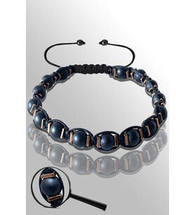 Sertifikalı Makrome 6 Mm Doğal Ham Şungit ( Shungite ) Taşı Bileklik (Çok Renkli)