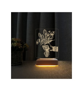 3D Led Masa Lambası, Şık ve Modern Dekorasyon Aydınlatması (Krem)