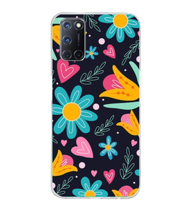 PrintiFy Oppo A92  ile Uyumlu 1mm Slim Fit Retro Renkler 1 Baskılı Şeffaf  Kılıf