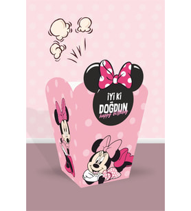 Minnie Mouse Pink Temalı * Popcorn (mısır) Kutusu *8'li