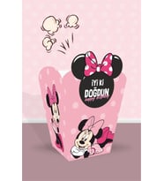 Minnie Mouse Pink Temalı * Popcorn (mısır) Kutusu *8'li