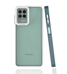 Galaxy M32 Kılıf Zore Mima Kenarları Renkli Silikon Kılıf (Koyu Yeşil)