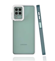 Galaxy M32 Kılıf Zore Mima Kenarları Renkli Silikon Kılıf (Koyu Yeşil)