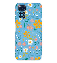 Xiaomi Redmi Note 11 Pro Uyumlu Lansman Kılıf Çiçek Tasarımlı İçi Kadife Kapak-Lila (Şeffaf)