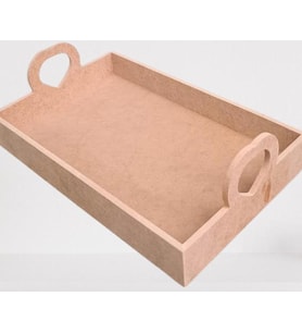 Hobi ERC 90367 MODEL Tepsi Kalp Kulplu Ahşap MDF HAM El Yapım