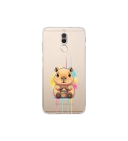 Huawei Mate 10 Lite ile Uyumlu Splash Kapibara Tasarımlı Şeffaf Silikon Kılıf