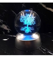 3D Yaşam  Ağacı Temalı Led Işıklı Otomatik  Kristal Küre