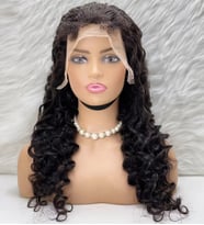 Mulvxprk  Prk02 Gerçek Front Lace Tül Peruk - Yoğun Dalgalı - Doğal 65-70Cm (Mulvix)