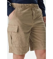 Lacoste Men's Relaxed Fit Brown Bermuda Shorts Erkek Kargo Cepli Rahat Kesim Pamuk Keten Şort Kahve